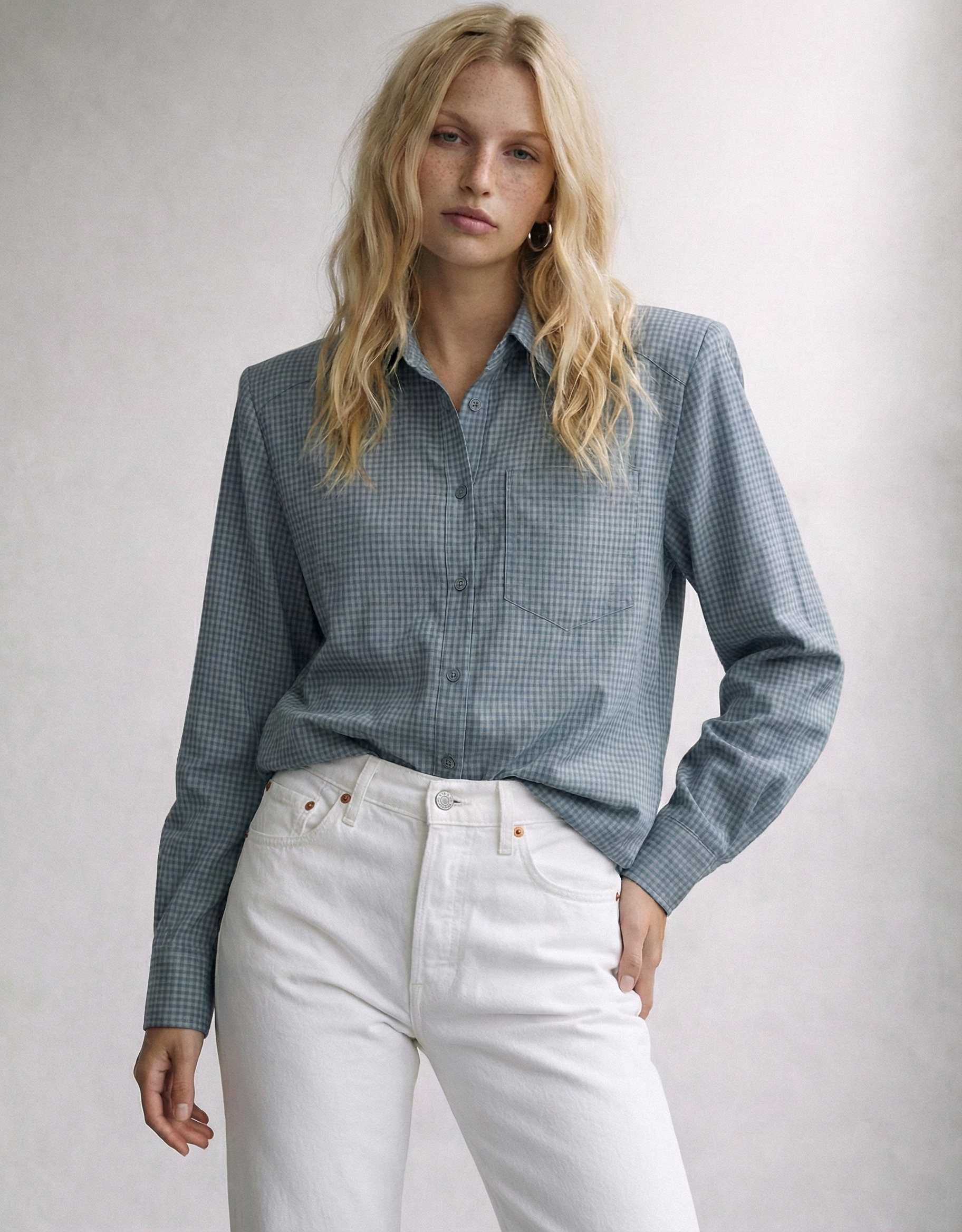 2. Camisa azul hombreras (PRE-VENTA)